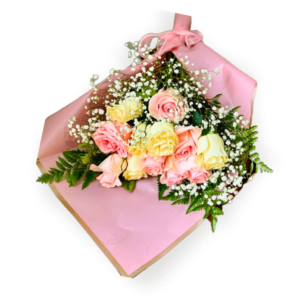 legant Women's Day Bouquet – Fresh Roses & Baby’s Breath | Oshawa Flower Delivery
