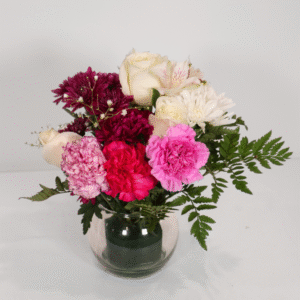 Blushing Grace – Mixed Carnation & Rose Vase Arrangement