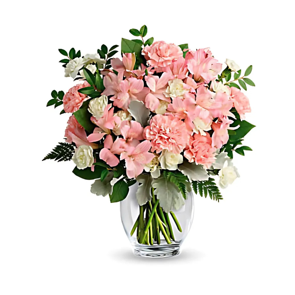 Blush Harmony Soft Pink Floral Vase