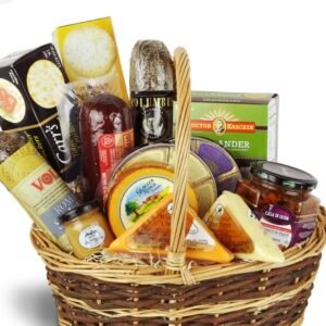 Meat, snacks, cheese and chocolates